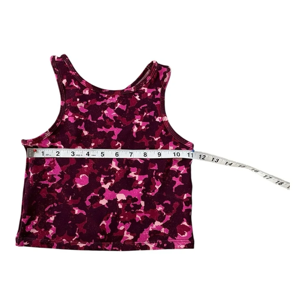 Zella‎ Girls Medium Camo Crop Tank Top Pink Purple Stretch